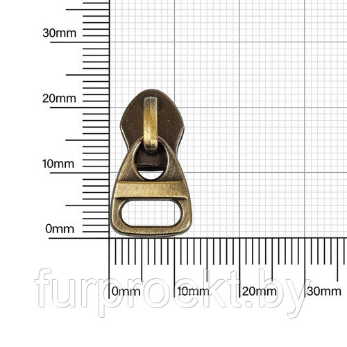 Бегунок 763 антик полир тип 5 на витую молнию (1224) Х - фото 1 - id-p154975924