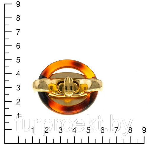 Застежка поворотная Р 4854 пластик+золото полированное (2)