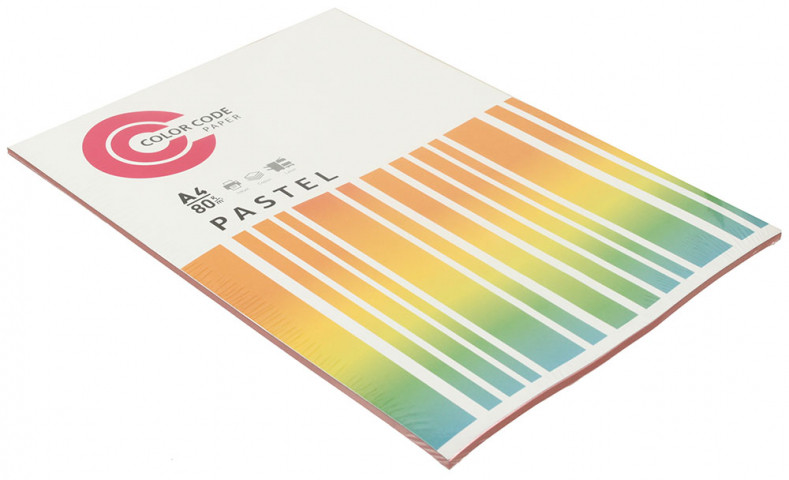Бумага офисная цветная Color Code Pastel А4 (210*297 мм), 80 г/м2, 50 л., розовая - фото 1 - id-p187658421