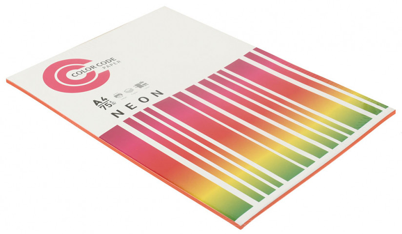 Бумага офисная цветная Color Code Neon А4 (210*297 мм), 75 г/м2, 50 л., розовая