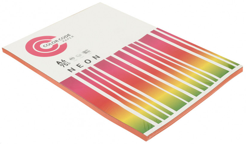Бумага офисная цветная Color Code Neon А4 (210*297 мм), 75 г/м2, 100 л., розовая