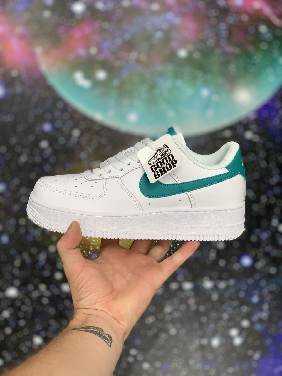 Кроссовки Nike Air Force 1 '07 Teal Nebula Low - фото 1 - id-p187757708