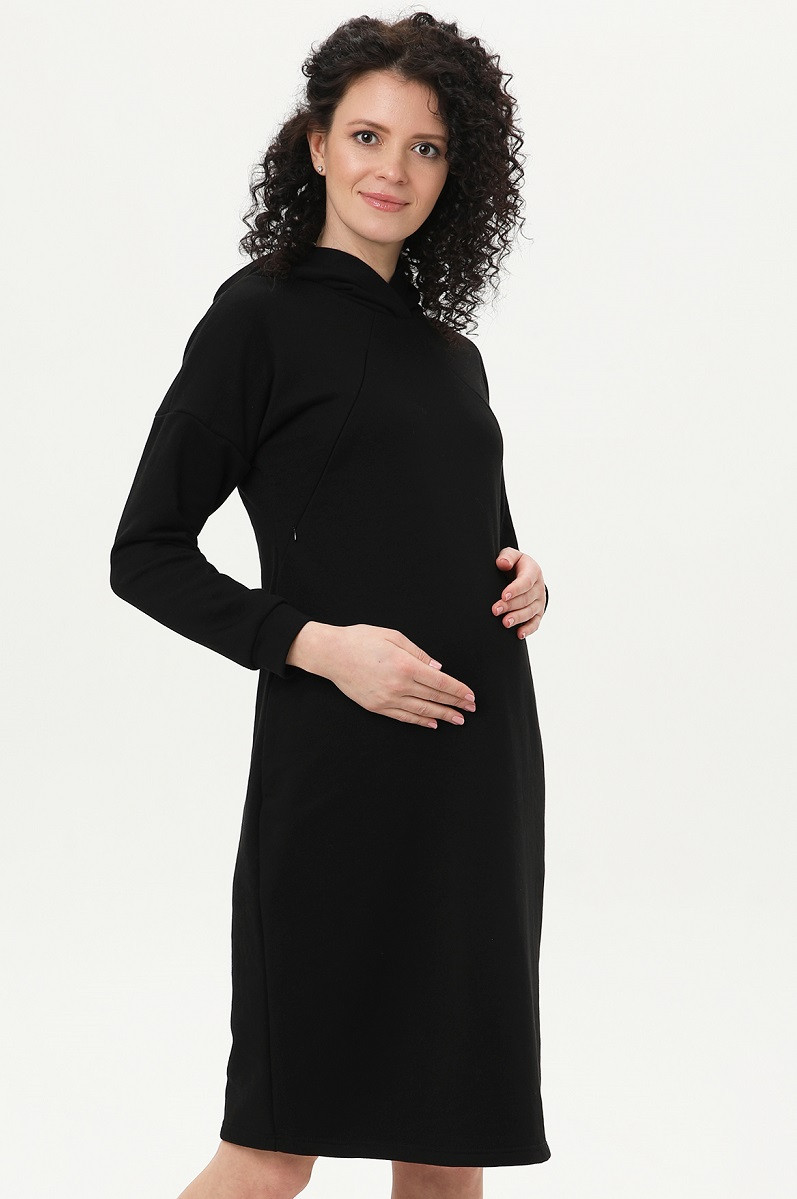 2-113505Е Платье для беременных и кормящих женщин черный - фото 2 - id-p187758518