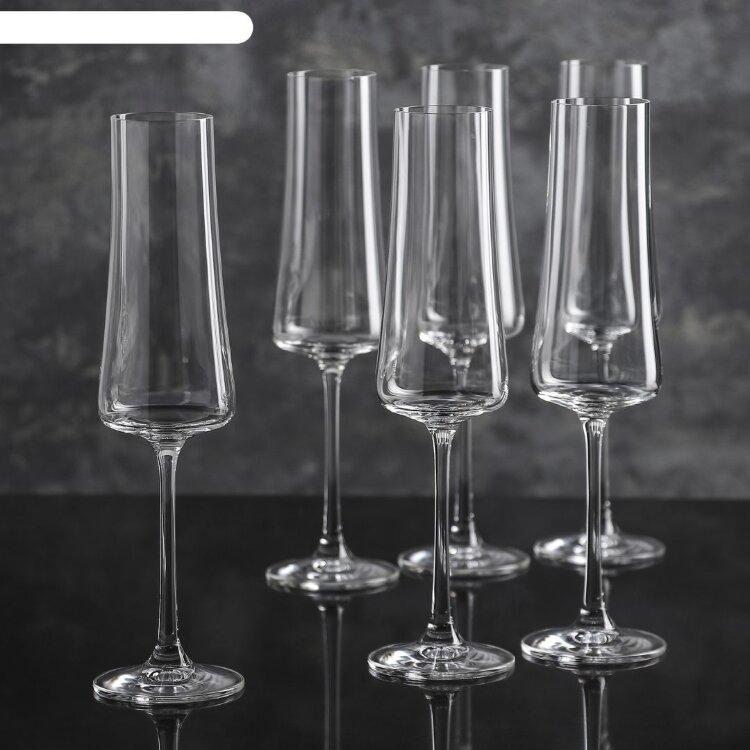 Набор бокалов для шампанского Cristalex Xtra 210ml арт.40862/210 - фото 1 - id-p187758650