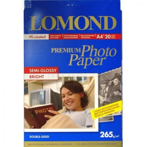 Фотобумага Lomond полуглянцевая двусторонняя A4, 265 г/м, 20 л. (1106301)