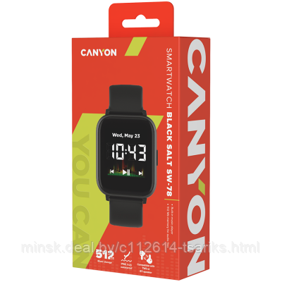 CANYON Smart watch, 1.4inches IPS full touch screen, with music player plastic body, IP68 waterproof, - фото 4 - id-p187759342