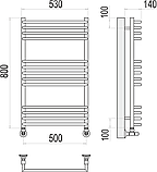 Полотенцесушитель водяной Terminus Арт П13 500х800мм нержавейка, фото 3