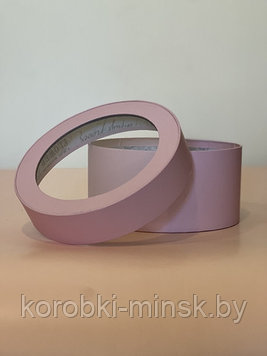 Короткая коробка D 40*12см с прозрачной крышкой. Цвет: Пыльно-розовый.