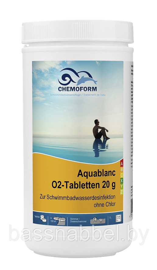 Химия для бассейна CHEMOFORM Аквабланк О2 в таблетках 20г, 1 кг, Германия