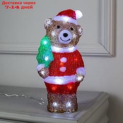 Фигура акрил. "Медвежонок с елкой" 30х10х10 см, 30 LED, 220V