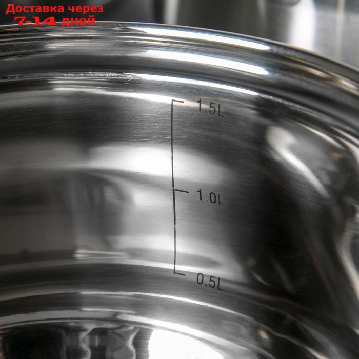 Набор посуды "Ирида", 3 шт: кастрюли 2,9 л, 3,9 л, ковш 1,9 л, капсульное дно - фото 3 - id-p187748669