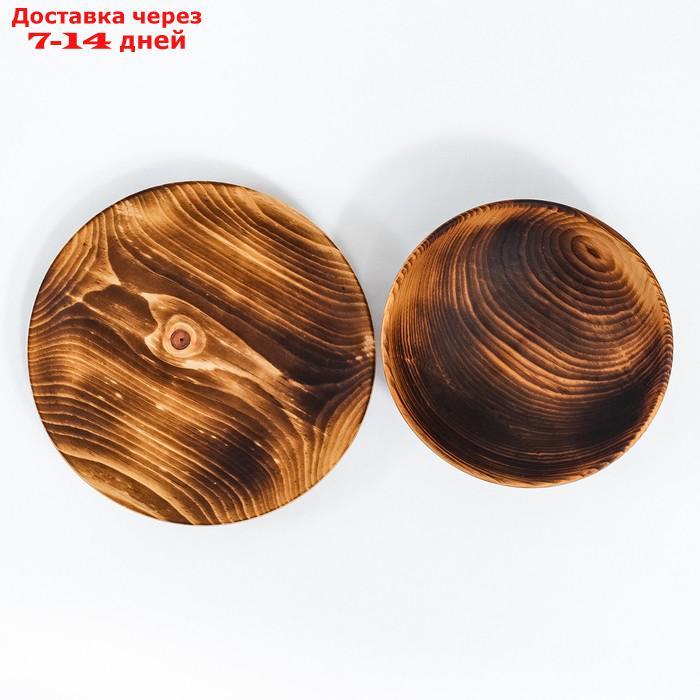 Набор тарелок из натурального кедра Magistro, 2 шт: 20×2,5 см, 16×6 см, обожжённые - фото 6 - id-p187751654