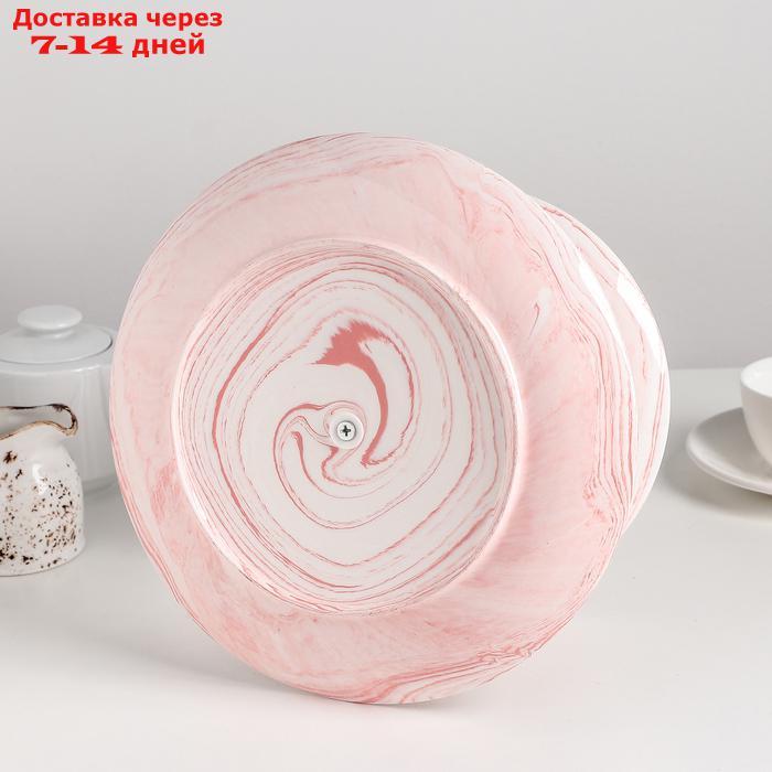 Блюдо 2-х ярусное "Мрамор", 20,5×25 см, цвет розовый - фото 3 - id-p187750709