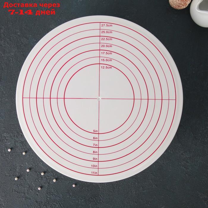 Подставка для торта вращающаяся, 30,5×8 см, с рычагом-блокиратором вращения,с разлиновкой - фото 2 - id-p187748832