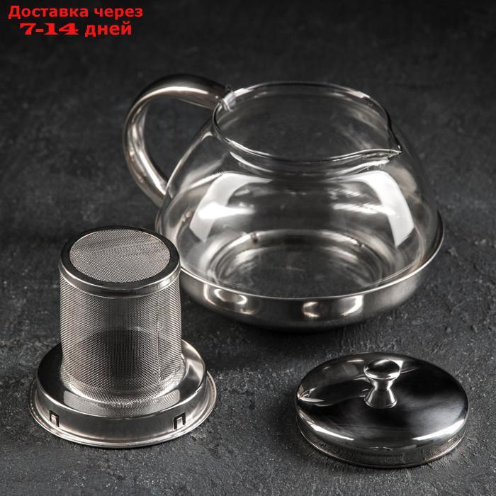 Чайник заварочный "Металлик", с металлическим ситом, 1 л - фото 2 - id-p187746917