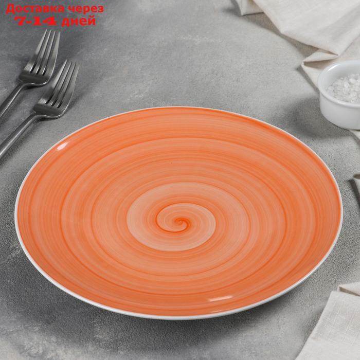Тарелка мелкая Добрушский фарфоровый завод Infinity, d=24 см, цвет оранжевый - фото 2 - id-p187751842