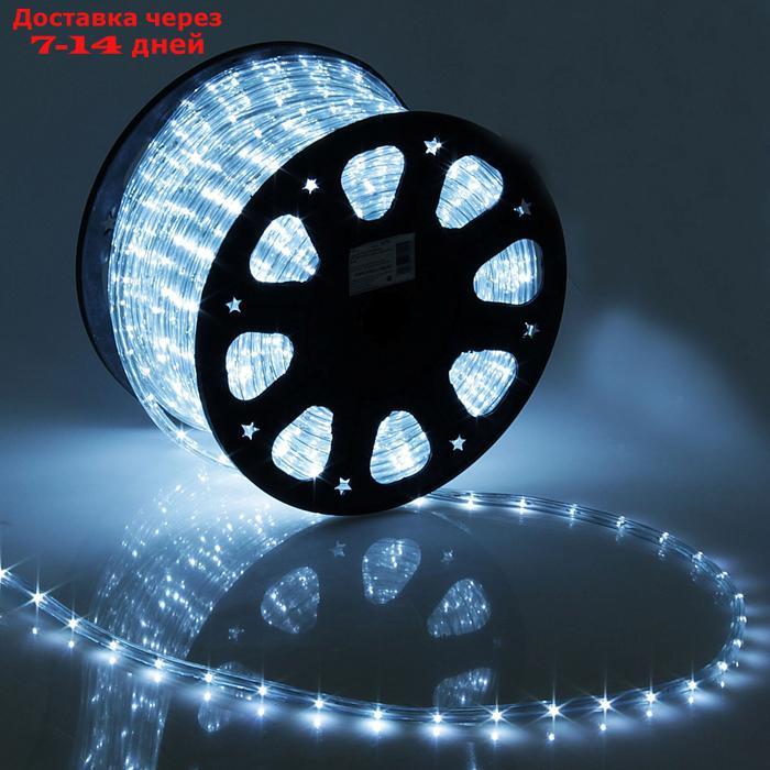 LED шнур 11 мм, круглый, 100 м, фиксинг, 2W-LED/м-24-220V, в компл. набор д/подкл, БЕЛЫЙ - фото 1 - id-p187745999