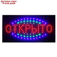 Вывеска светодиодная LED 48*25 см. "ОТКРЫТО/ЗАКРЫТО", 2 режима 220V