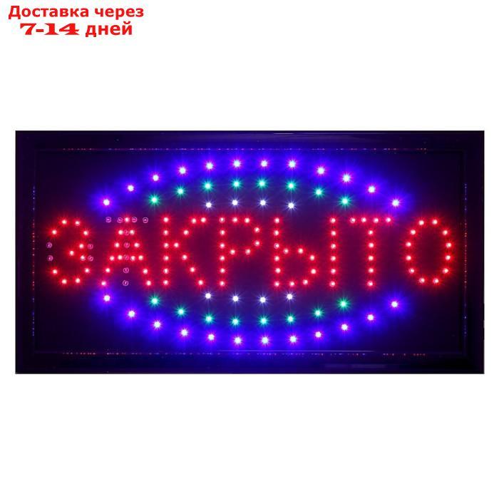 Вывеска светодиодная LED 48*25 см. "ОТКРЫТО/ЗАКРЫТО", 2 режима 220V - фото 2 - id-p187746016