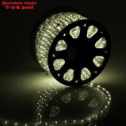 LED шнур 11 мм, круглый, 100 м, фиксинг, 2W-LED/м-24-220V в компл. набор д/подкл, Т/БЕЛЫЙ