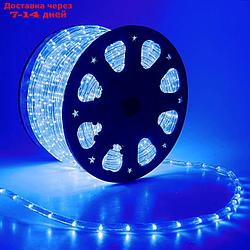 LED шнур 11 мм, круглый, 100 м, фиксинг, 2W-LED/м-24-220V в компл. набор д/подкл, СИНИЙ