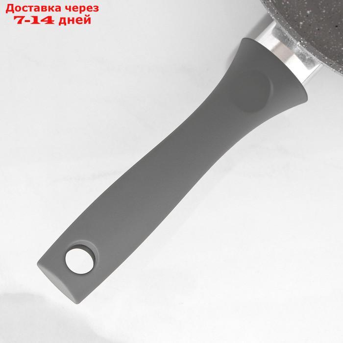 Сковорода, d=24 см, с ручкой, антипригарное покрытие, светлый мрамор - фото 4 - id-p187749966