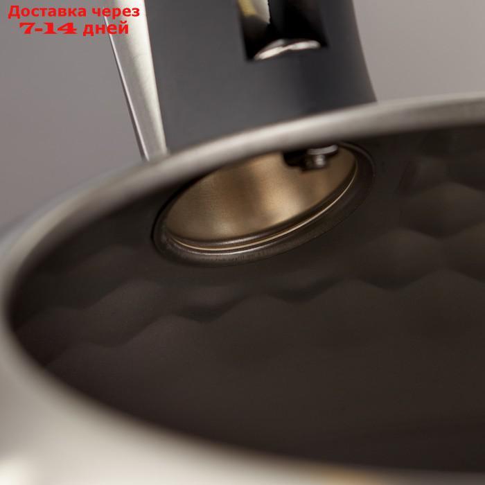 Чайник со свистком Magistro Glow, 3 л, индукция, ручка soft-touch, цвет серебристый - фото 4 - id-p187751050