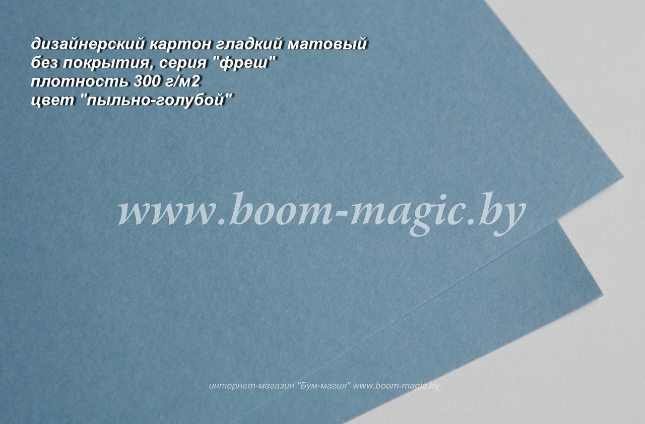 ПОЛОСЫ! 39-006 картон гладкий матовый, серия "фреш", цвет "пыльно-голубой", плотность 300 г/м2, 9,5*29,5 см