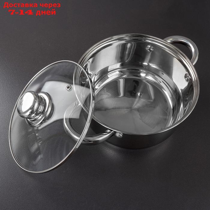 Набор посуды "Гретте" 3 шт : ковш 1,25 л (d=16 см), кастрюли 2,0 л (d=18 см), 3,7 л (d=22 см) - фото 2 - id-p187751087