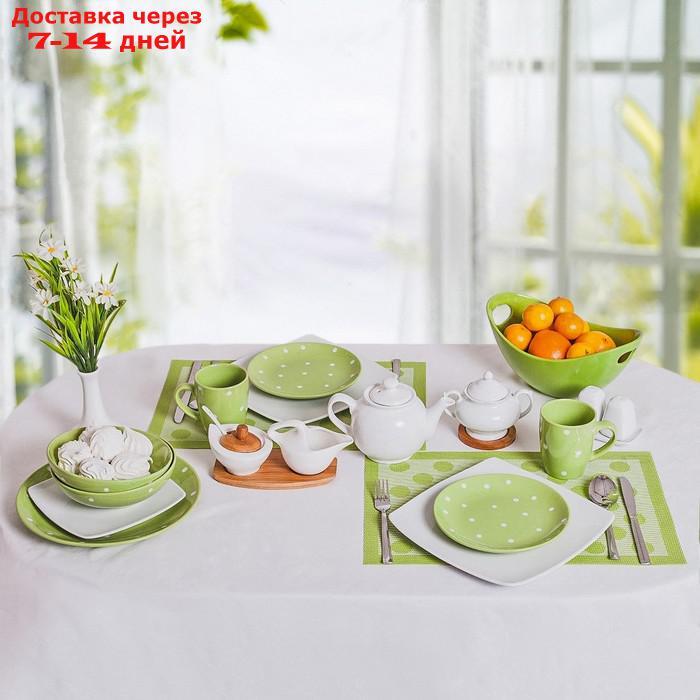 Сервиз столовый "Зелёный горох", 18 предметов, цвет зелёный - фото 6 - id-p187749157