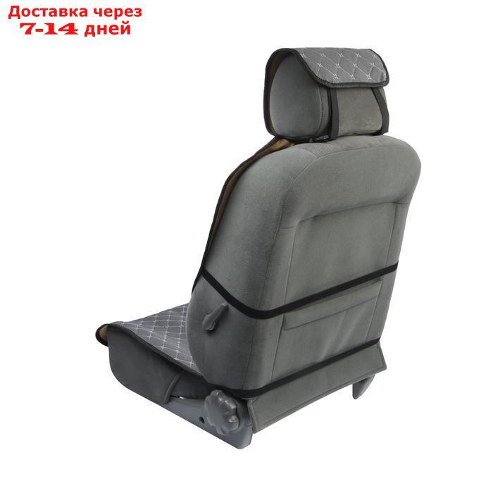 Накидка на переднее сиденье, лен, размер 55 х 150 см, серый - фото 2 - id-p187744017