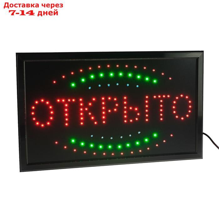 Вывеска светодиодная LED 55*33 см. "ОТКРЫТО", 220V