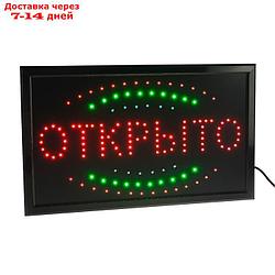 Вывеска светодиодная LED 55*33 см. "ОТКРЫТО", 220V