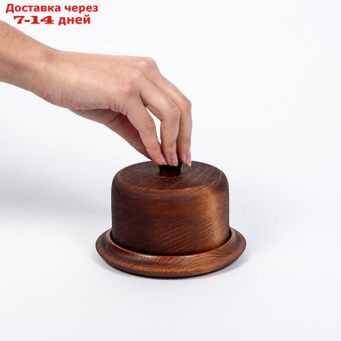 Масленка из натурального кедра, 13,5×9×2 см, цвет шоколадный - фото 3 - id-p187751172