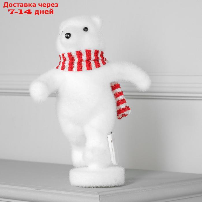 Фигура световая "Медведь в шарфе бежит", 26х14х13 см, фиксинг, от батареек, Т/БЕЛЫЙ - фото 2 - id-p187746460