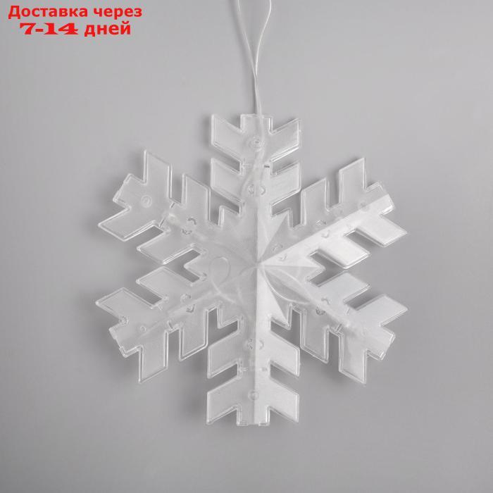 Гирлянда "Нить" 2 м с насадками "Снежинка матовая", IP20, прозрачная нить, 36 LED, свечение тёплое белое, - фото 6 - id-p187746521