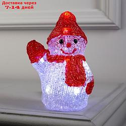 Фигура акрил."Снеговичок маленький" 15х7х7 см, 2хАА (не в компл), 8 LED, БЕЛЫЙ