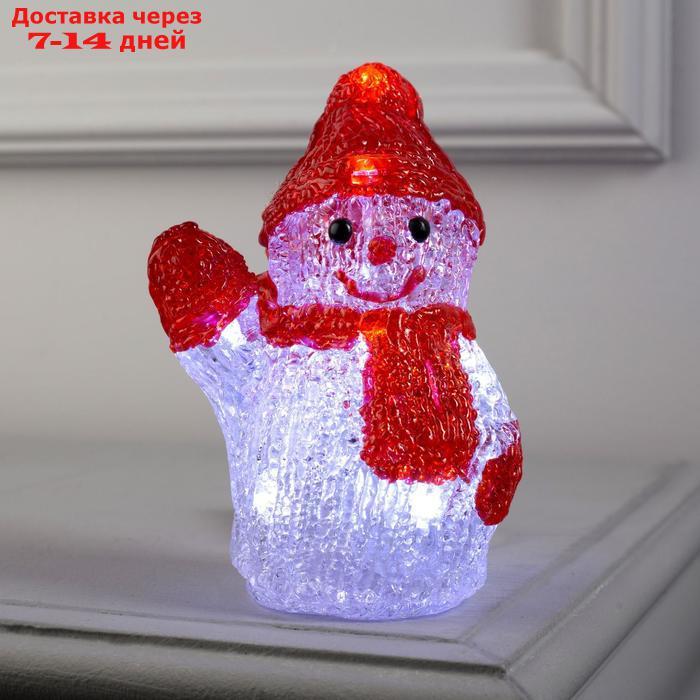 Фигура акрил."Снеговичок маленький" 15х7х7 см, 2хАА (не в компл), 8 LED, БЕЛЫЙ - фото 1 - id-p187746528