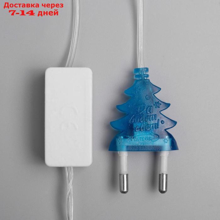 Гирлянда "Нить" 2 м с насадками "Снежинка матовая", IP20, прозрачная нить, 36 LED, свечение синее, фиксинг, - фото 5 - id-p187746553