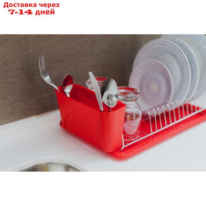 Сушилка для посуды с поддоном Доляна, 42×23×12 см, цвет МИКС - фото 5 - id-p187748557
