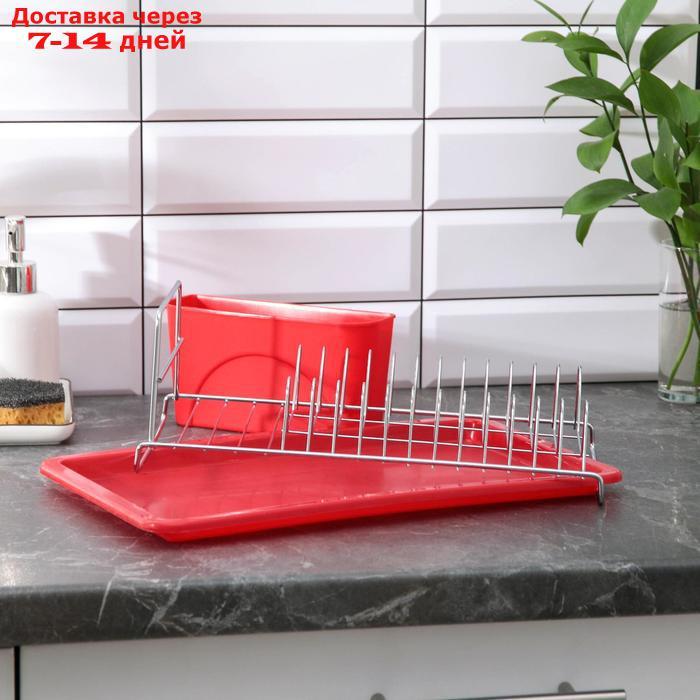 Сушилка для посуды с поддоном Доляна, 42×23×12 см, цвет МИКС - фото 6 - id-p187748557