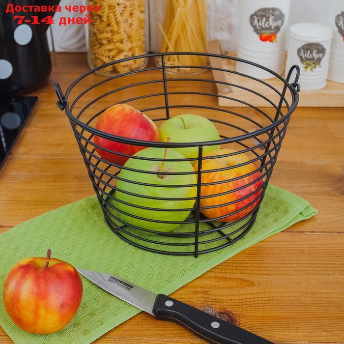 Корзина для фруктов Доляна, 20×20×13 см, цвет чёрный - фото 6 - id-p187749559