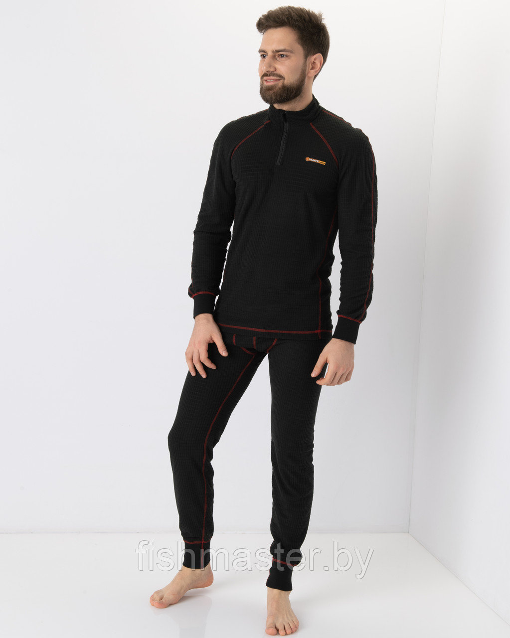 Термобелье HUNTSMAN Thermoline ZIP ткань Флис Фактурный цвет Черный, M - фото 7 - id-p187768580