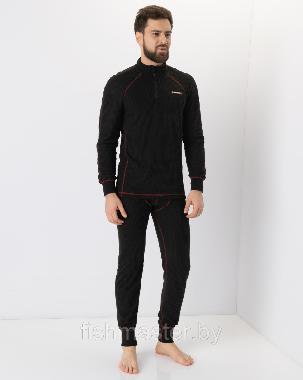 Термобелье HUNTSMAN Thermoline ZIP ткань Флис Фактурный цвет Черный, M - фото 6 - id-p187768580