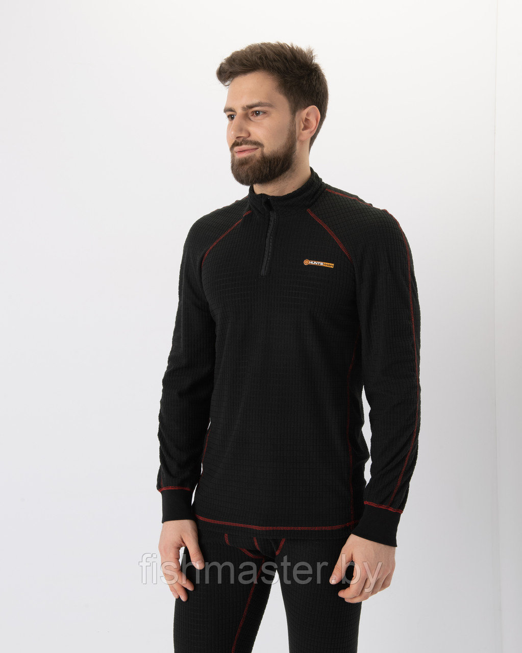 Термобелье HUNTSMAN Thermoline ZIP ткань Флис Фактурный цвет Черный, XL - фото 8 - id-p187768582