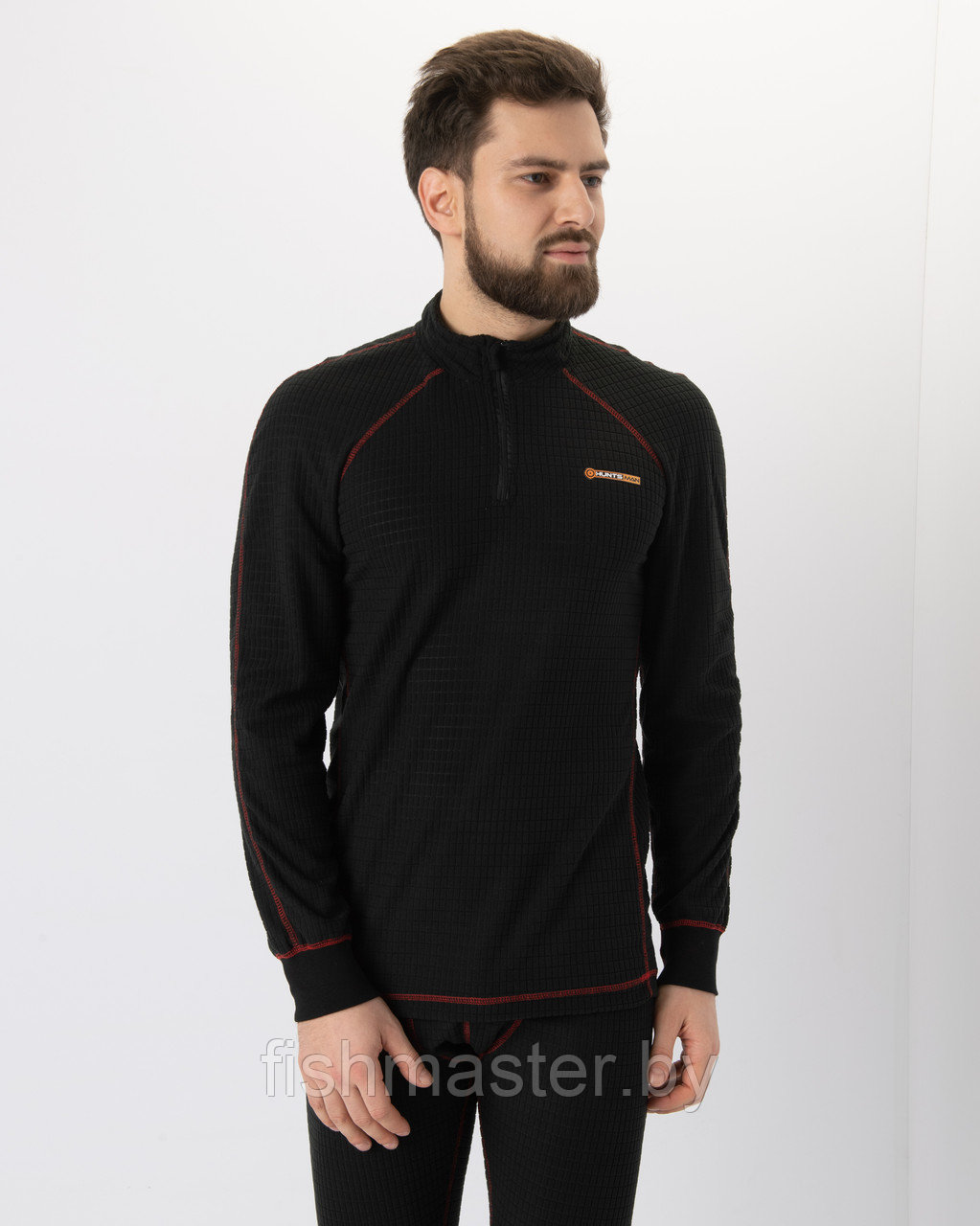 Термобелье HUNTSMAN Thermoline ZIP ткань Флис Фактурный цвет Черный, L - фото 9 - id-p187768579