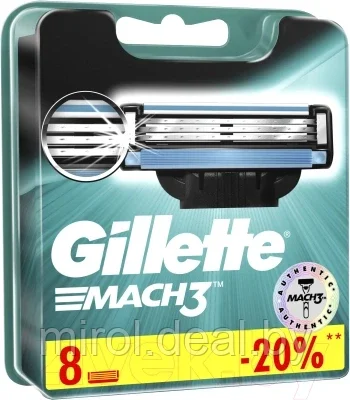 Набор сменных кассет Gillette Mach3 - фото 3 - id-p187769413