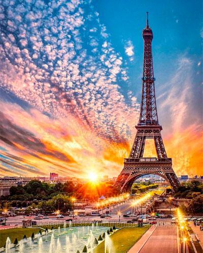 Алмазная мозаика"Париж на закате"вышивка