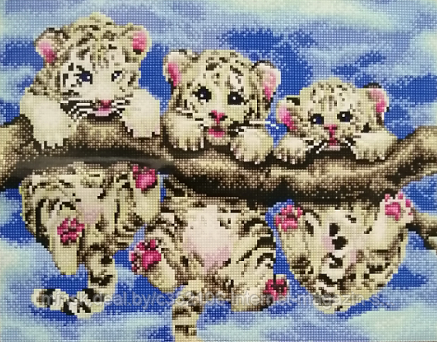 Алмазная мозаика "Тигрята" на подрамнике