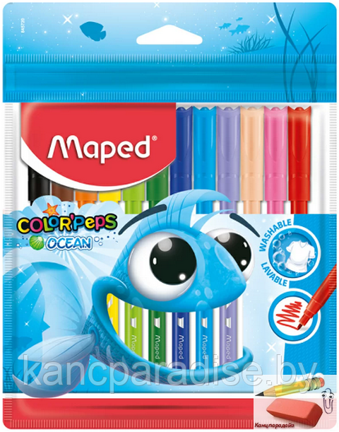 Фломастеры Maped Color Peps Ocean, 12 цветов, арт.845720